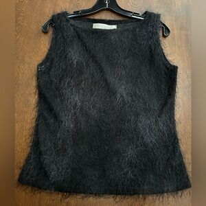 Bettie Page Black “Eyelash Fur” Tank Top.